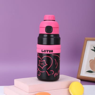 Mignon Graffiti Tasse Thermos en Acier Inoxydable pour Enfants Étudiant Couple Tasse à Eau Dopamine Portable Double Paroi Tasse à Saut 600ml