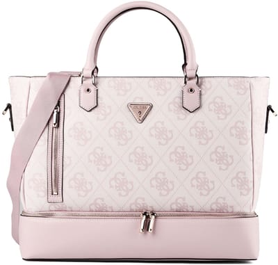 GUESS reistas schoudertas met laptopvak Zip Bottom Tote Orchid Logo oud roze