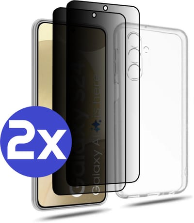 ArmorDrop Transparant Hoesje Inclusief 2x Privacy Screenprotector Geschikt Voor Samsung S24