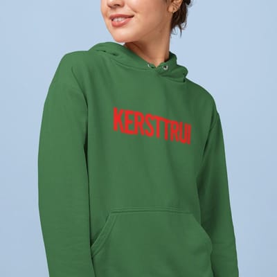 Foute Kerst Hoodie Premium - Met rode tekst: Kersttrui - Kleur Groen - Maat XS - Kerstkleding voor dames & heren