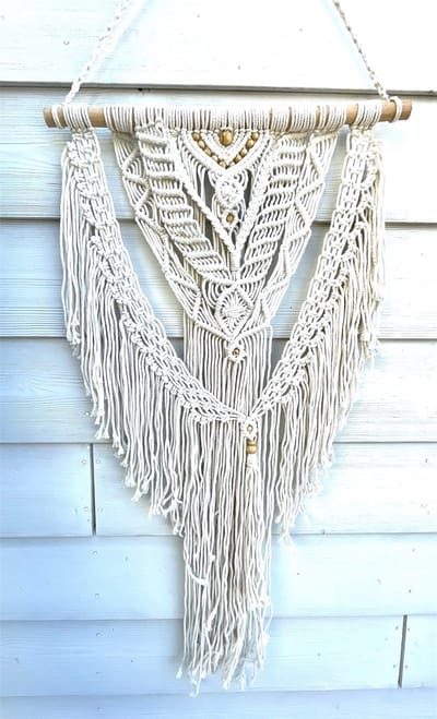 Wandobject Claire makrame wit 50 cm