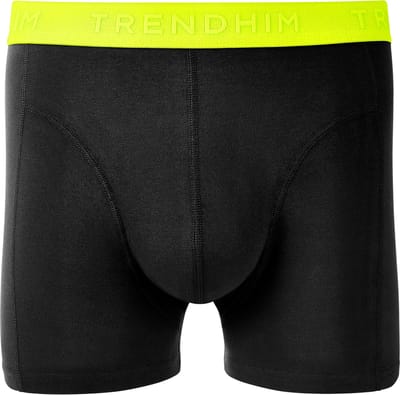 FlexFeel | Zwarte katoenen boxershort met neon gele tailleband