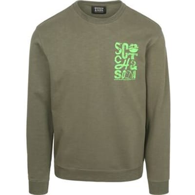 Sweaters Scotch &amp; Soda Sweater Logo Olijfgroen