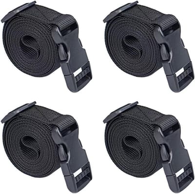 Verstelbare Spanbanden met Gesp voor Bevestiging en Vastzetten - 6ft, Rood - 4 Stuks