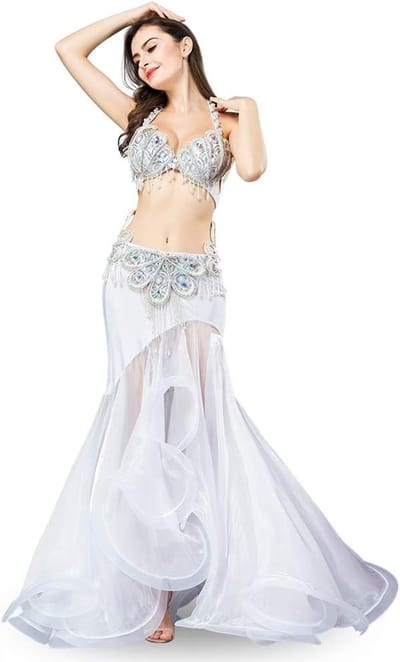 Luxueuze Belly Dance Kostuum Set met Pailletten | Volledige Lichaamsjurk voor Dans | Sexy en Modieuze Belly Dance Kleding