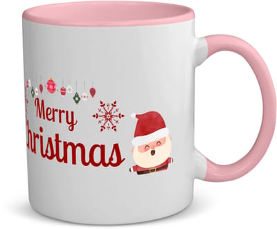 Akyol - kerst merry christmas kerstman koffiemok - theemok - roze - Kerstmis - kerst beker - winter - kerst - christmas - kerst cadeau - 350 ML inhoud