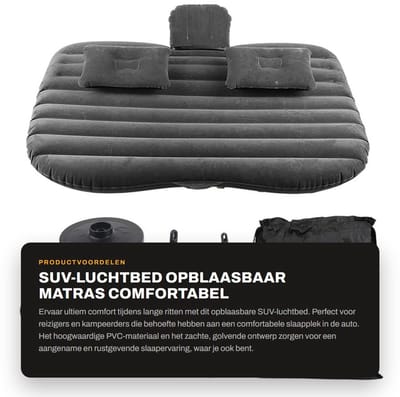 Dailygoods- Autoluchtbed met luchtpomp - Opblaasbaar bed - Dikker automatras - Comfortabel voor reizen - Hoogwaardig PVC - Belastbaar tot 150 kg