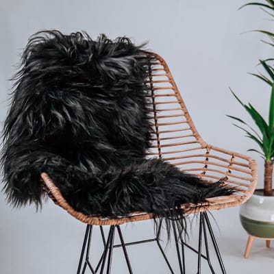 Schapenvacht IJslands Zwart S (90x55cm) - 100% ECHT - Eco+