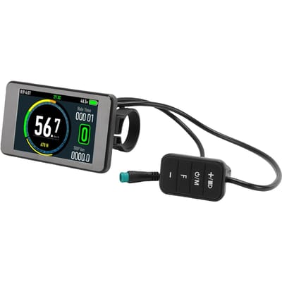 Elektrische Fiets LCD Display Elektrische Scooter Kleurendisplay Meter met 5-pins Waterdichte Connector voor 22,2 mm Stuur black