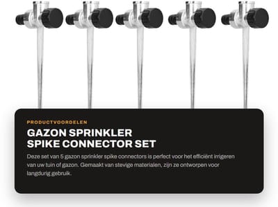 Dailygoods- Gazon Sprinkler - 5 Stuks - Metalen Connector - Watering Sprinkler - Gras Irrigatie - Binnendraad/Externe Draad - Tuinsproeier