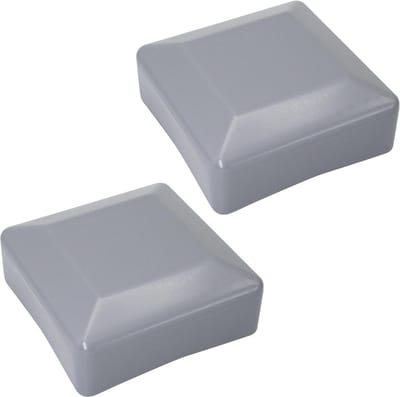 Vierkante Hekpaaldoppen 70 x 70 mm - Grijze Kunststof Doppen voor Hekpalen