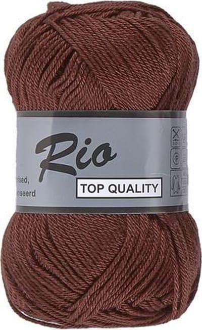 Lammy yarns Rio katoen garen - chocolade bruin (114) - naald 3 a 3,5 mm - 1 bol