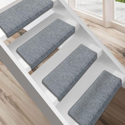 FLOORDIREKT Trapmat London - Zelfklevend & Antislip - Set Van 15 - Lichtgrijs - 23,5 x 65 cm Rechthoekig