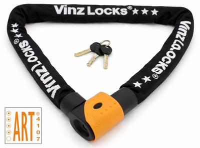 VINZ Jannu ART 3 Kettingslot - ANWB: Goed - Scooterslot, Fietsslot - ART 3 Slot - Fatbike Slot - 100cm