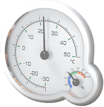 Analoge Hygrometer - Temperatuur Monitor - Huishoudelijke Controle - Dubbele Wijzerplaat - 20.7 x 16.3 cm