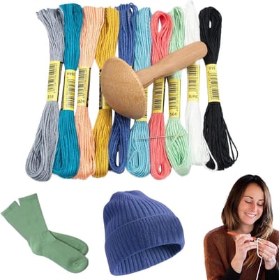 Stoppaddenstoel - Naaigereedschap - Kleding Repareren - Houten Materiaal - 16 cm - Natuurlijk