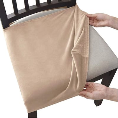 Fluwelen stoelhoes zonder rugleuning, anti-stof stretch stoelhoezen voor eetkamer, keuken, kantoor, gestoffeerde stoelhoezen 1 piece