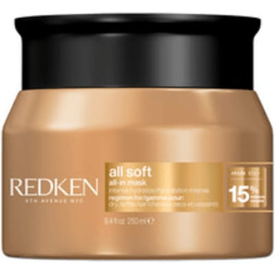 Redken All Soft All-In Mask Haarmasker voor droog haar – 96 uur hydratatie – met arganolie & glycerine – 250ml
