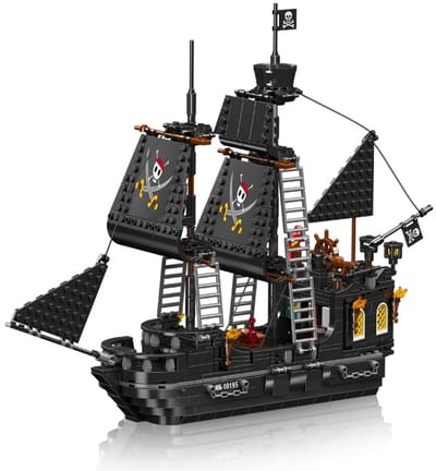 Mould King 10195 Piratenschip Black Pearl bouwset | Caribbean Adventure | Classic Creator STEM piraten boot speelgoed technisch icons bouwpakket voor kinderen en volwassenen | Boat of the pirates | Geschikt voor Lego | Bouwdoos met 932 bouwstenen
