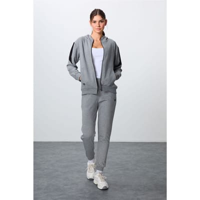 Oversized hoodie met rits en broek set