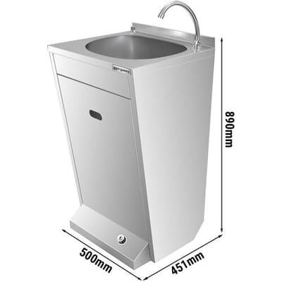 GGM Gastro Handwaschbecken - Edelstahl - mit Seifenspender Zilver
