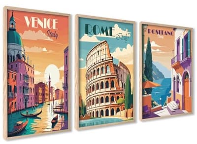 Stijlvolle Poster Set voor Woondecoratie 30x40 cm | Muurposters voor Woonkamer en Slaapkamer | Set van 3 Prints