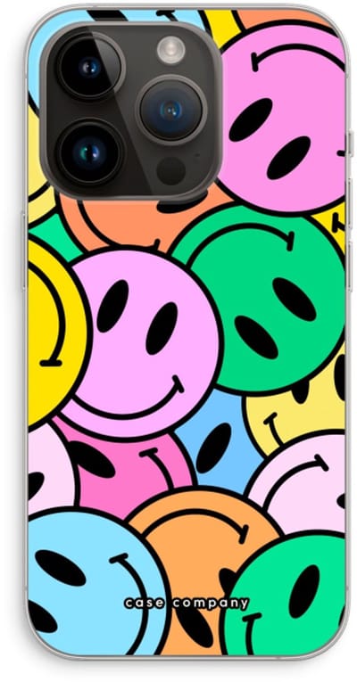 Case Company® - Hoesje geschikt voor iPhone 14 Pro hoesje - Smiley N°1 - Soft Cover Telefoonhoesje - Bescherming aan alle Kanten en Schermrand