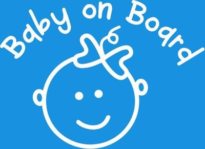 Baby on board girl - autosticker, baby aan boord meisje autosticker
