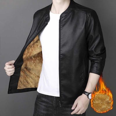 Veste en Cuir Fine Grande Taille Printemps et Automne Veste Courte en Cuir PU pour Homme Veste Décontractée d'Affaires 4XL white