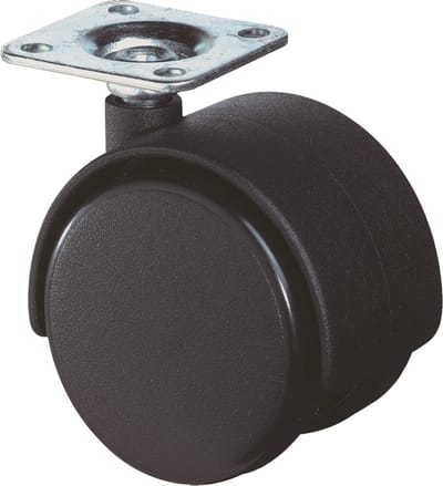 Meubelwiel Zwart 40mm Bevestigingsplaat 42X42mm - 1519701