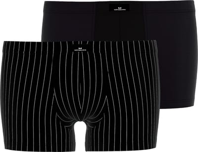 Gotzburg heren boxer normale lengte (2-pack) - zwart en zwart-wit gestreept