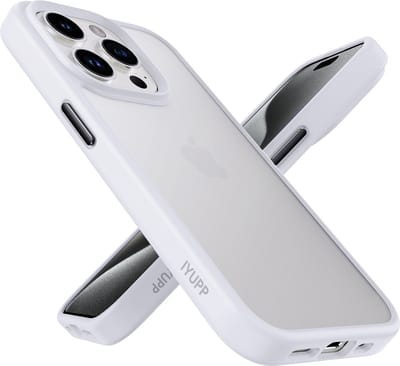 IYUPP Hoesje Geschikt voor iPhone 15 Pro Hoesje - Shockproof Back Cover - Met vuilafstotende coating - Mat Wit Transparant