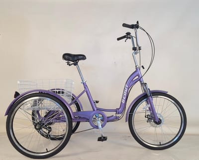 Opvouwbare Driewieler voor Volwassenen - 24 Inch Wielen en 6 Versnellingen