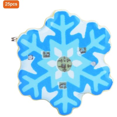 25 stuks Nieuwjaar Kerst Thema LED Lichtgevend Broche Speld Badge Feestartikelen DIY DecoratieBlauw blue