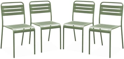 sweeek - Set van 4 tuinstoelen metaal - amélia