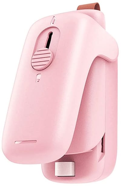 Dailygoods - Mini Bag Sealer - Handheld Heat Vacuum Sealer - Draagbare sluitmachine - Roze - Voedselbeschermer - Afdichten van plastic zakken - Geschi