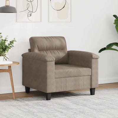 vidaXL - Fauteuil - 60 - cm - microvezelstof - taupe