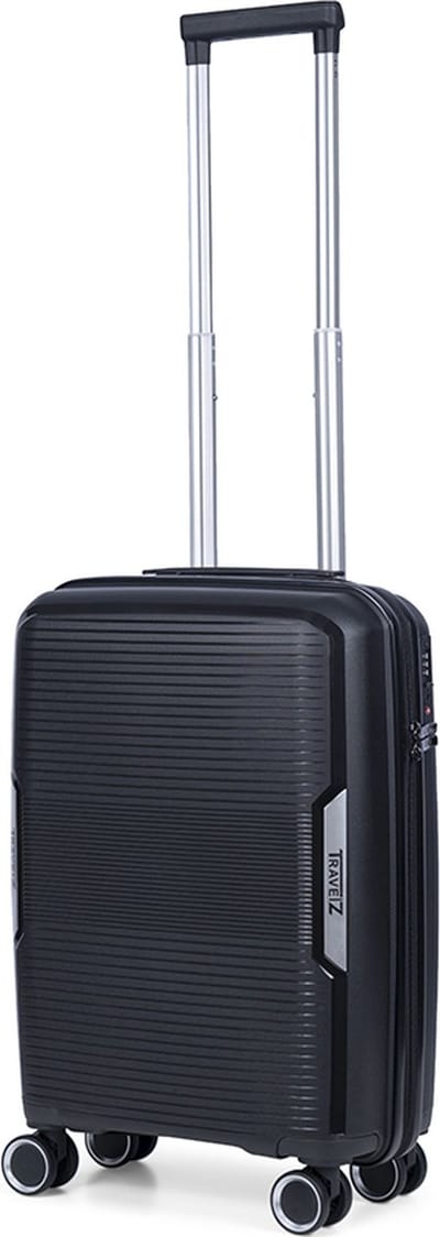 TravelZ Swinger Handbagage koffer 55cm - Sterke Lichtgewicht Trolley 35 ltr met TSA-slot - Zwart