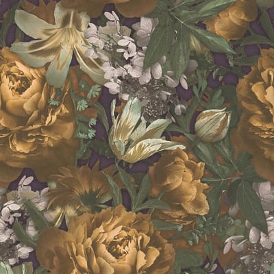 BONTE BLOEMEN BEHANG | Botanisch - meerkleurig geel groen - A.S. Création PintWalls II