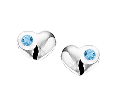Zilveren Oorknoppen hart strass 1012179