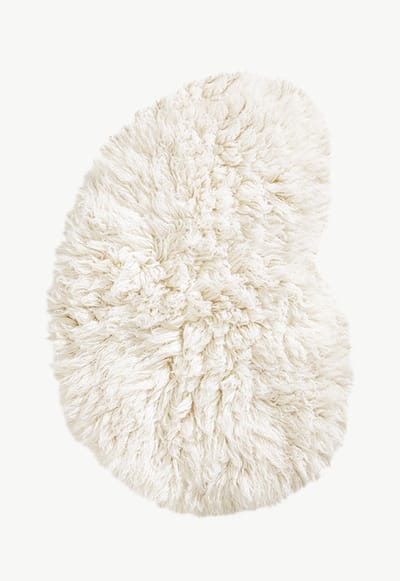 Layered Residue Flokati Bone White Vloerkleed - 235 x 350 cm - Wit,Ivoor - Organisch - Wol - Woonkamer, Slaapkamer - Effen - Shaggy - Hoogpolig, Scandinavisch, Modern