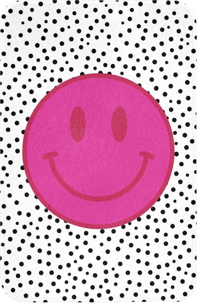 WC mat 40x60 cm - Antislip - Smiley - Roze - Stippen - Toiletmat - Vloermat - Douchemat - Toilet tapijt - Toiletmatten