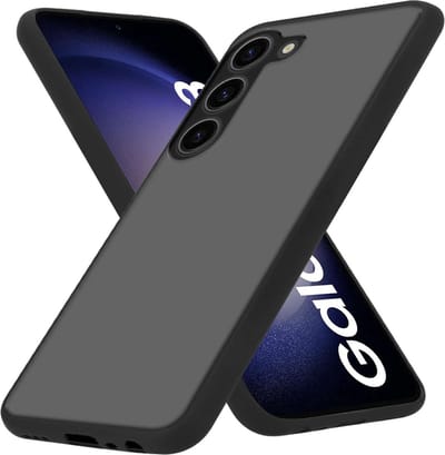 Cadorabo Hoesje geschikt voor Samsung Galaxy S23 in MATT ZWART - Hybride beschermhoes met TPU siliconen Case Cover binnenkant en matte plastic achterkant