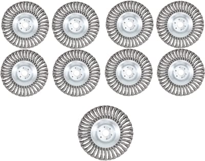 Kibani universele onkruidborstel - 15 cm - per 9 - inclusief vulring - staal - onkruidverwijderaar – bosmaaier - tuingereedschap