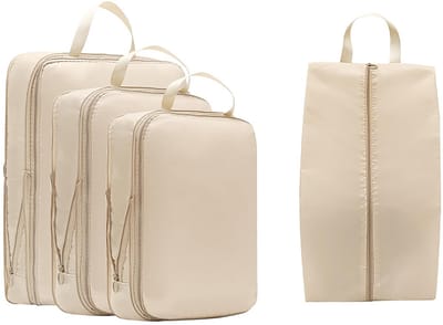 Unyqoos® Ruimtebesparende reisorganizerset met compressiepakkubussen voor efficiënte bagage