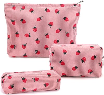 Make-uptas, cosmeticataset voor meisjes en vrouwen, geruite reisorganisator, badkamer, toilettas, grote capaciteit opbergtas