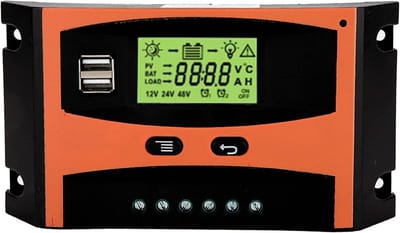 Zonnepaneel Laadregelaar - MPPT Controller - Energie Management - Automatische Spanning Herkenning - 20 x 5 x 11 cm - Zwart