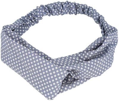 Haarsoires Haarband Twist 5cm – Stippenprint – Lichtblauw - Zachte Knoop Hoofdband - Haaraccessoire voor Dames & Meisjes