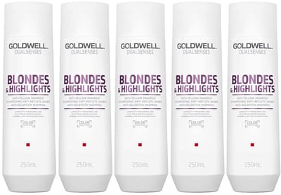 5x Goldwell Dualsenses Blondes & Highlights Anti-Yellow Shampoo 250ml
