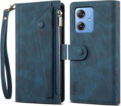 Coverup Hoesje - Geschikt voor Motorola Moto G55 Hoesje - Coverup Book Case met Portemonnee - Blauw